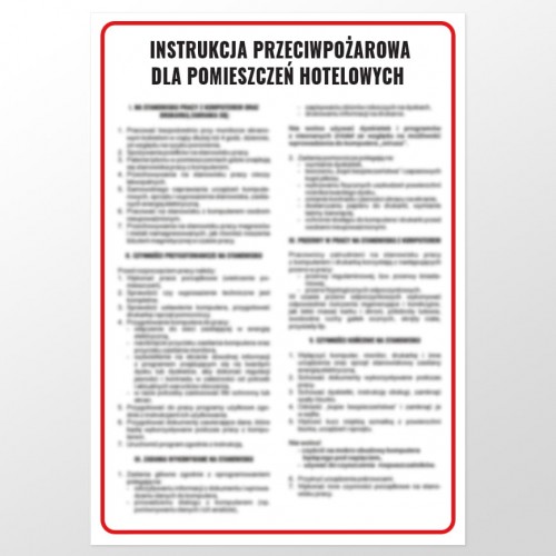 Instrukcja przeciwpożarowa dla pomieszczeń hotelowych